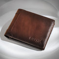 Men's Wallet with a textured exterior and Trifold, Clear ID Window and 2 Classic Colors for Everyday Card, Cash and ID Organization