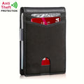 Men's Wallet Ultra-Thin Microfiber Bifold with 12 Card Slots, Money Clip & 3 Colors for Front Pocket Carry
