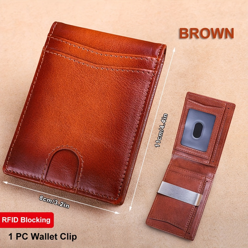 Men's Wallet Oil-Wax textured Collection with Money Clip, Bifold Styles & 14 Options for Gifting