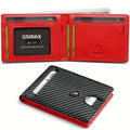 Men's Wallet Ultra-Slim Bifold with Carbon-Fiber or Plain-Weave Finish & 5 Colors for Daily Carry