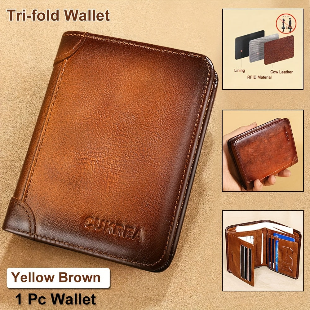 Men's Wallet textured Card Holder or Bifold with 2 ID Windows & 7 Options for Travel for Everyday Card, Cash and ID Organization