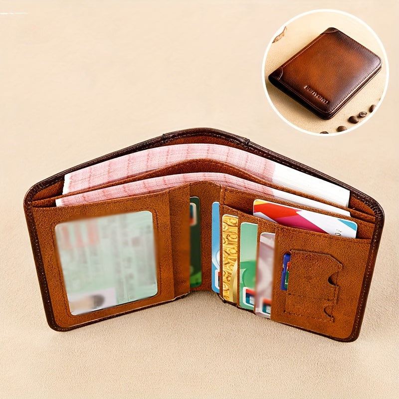 Men's Wallet with Bifold or Trifold Layout, SIM and microSD Slots, ID Windows and 6 Options