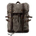 Canvas Backpack Men Waterproof Travel Rucksack Outdoor Bag 17.7in