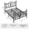Bed Frame Metal Platform with Butterfly Headboard, Matching Footboard and Under-Bed Storage Clearance
