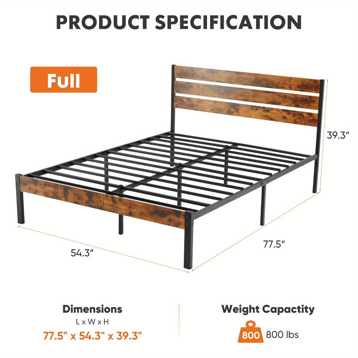 Bed Frame shown in the Full option