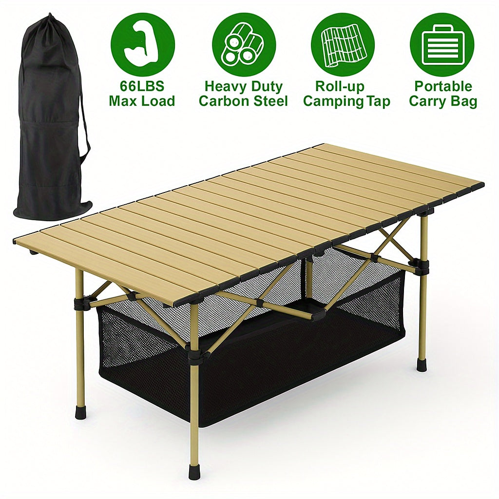 Metal Folding Table, Portable Fold-Up Table for Work, Display, and Everyday Use in Patio