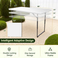 Metal Plastic Folding Table, Portable Fold-Up Table for Patio