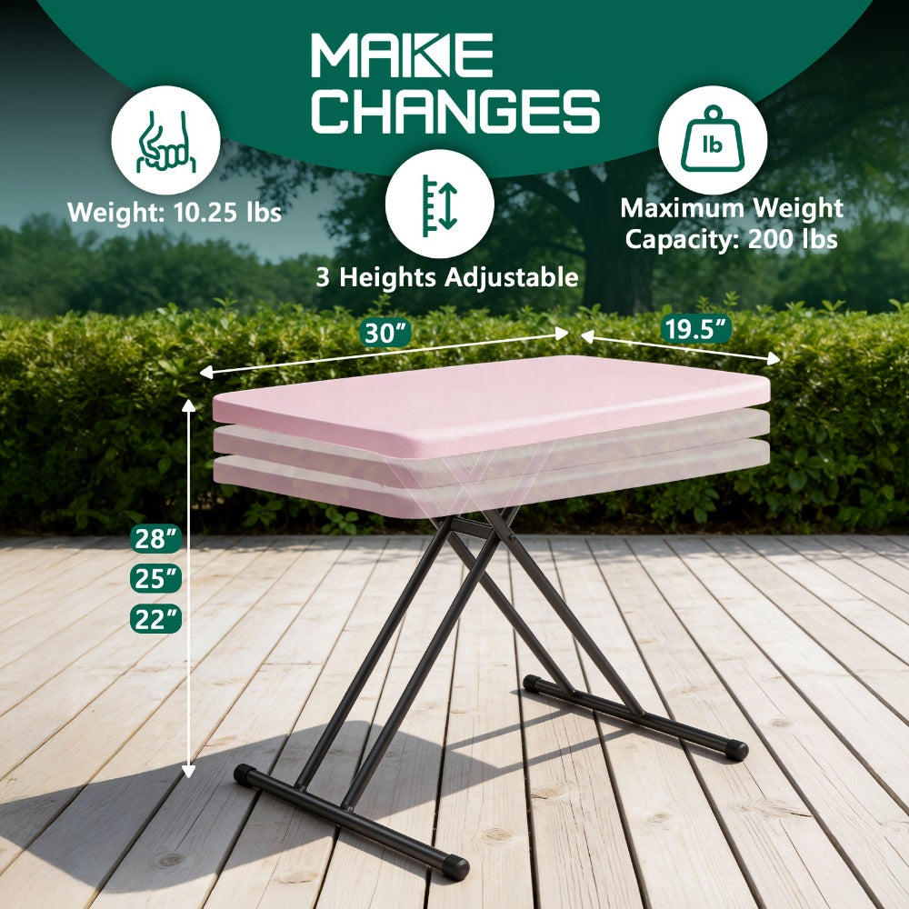 Metal Plastic Folding Table, Portable Fold-Up Table for Patio detail image - detail view 7