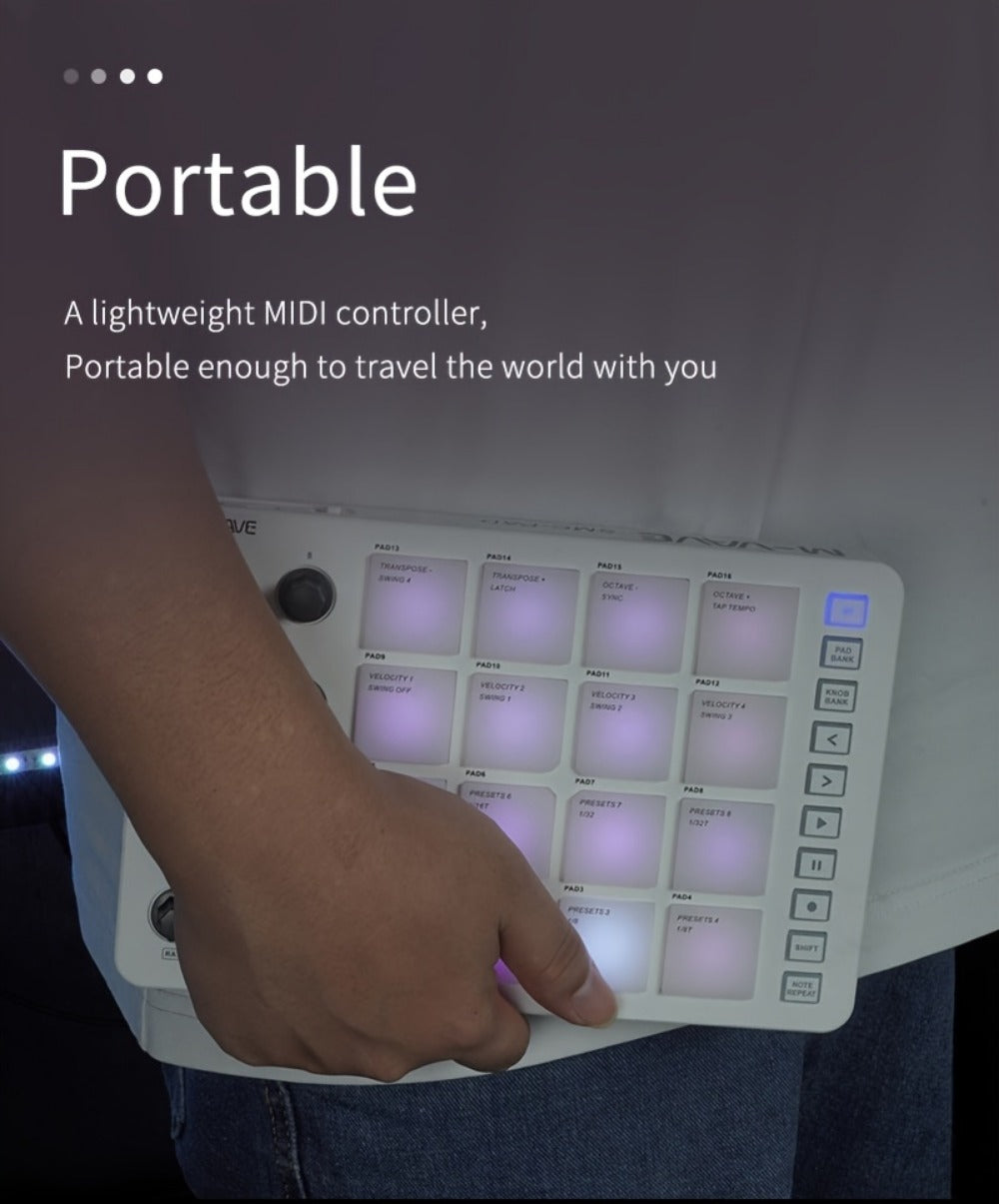 MIDI Pad Controller, Wireless, USB, M-VAVE, Portable for Music Production detail image - detail view 12