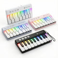 Fifteen-Key Light-Up Pocket Piano Keyboard with Five Function Buttons, USB Cable and Four Colors