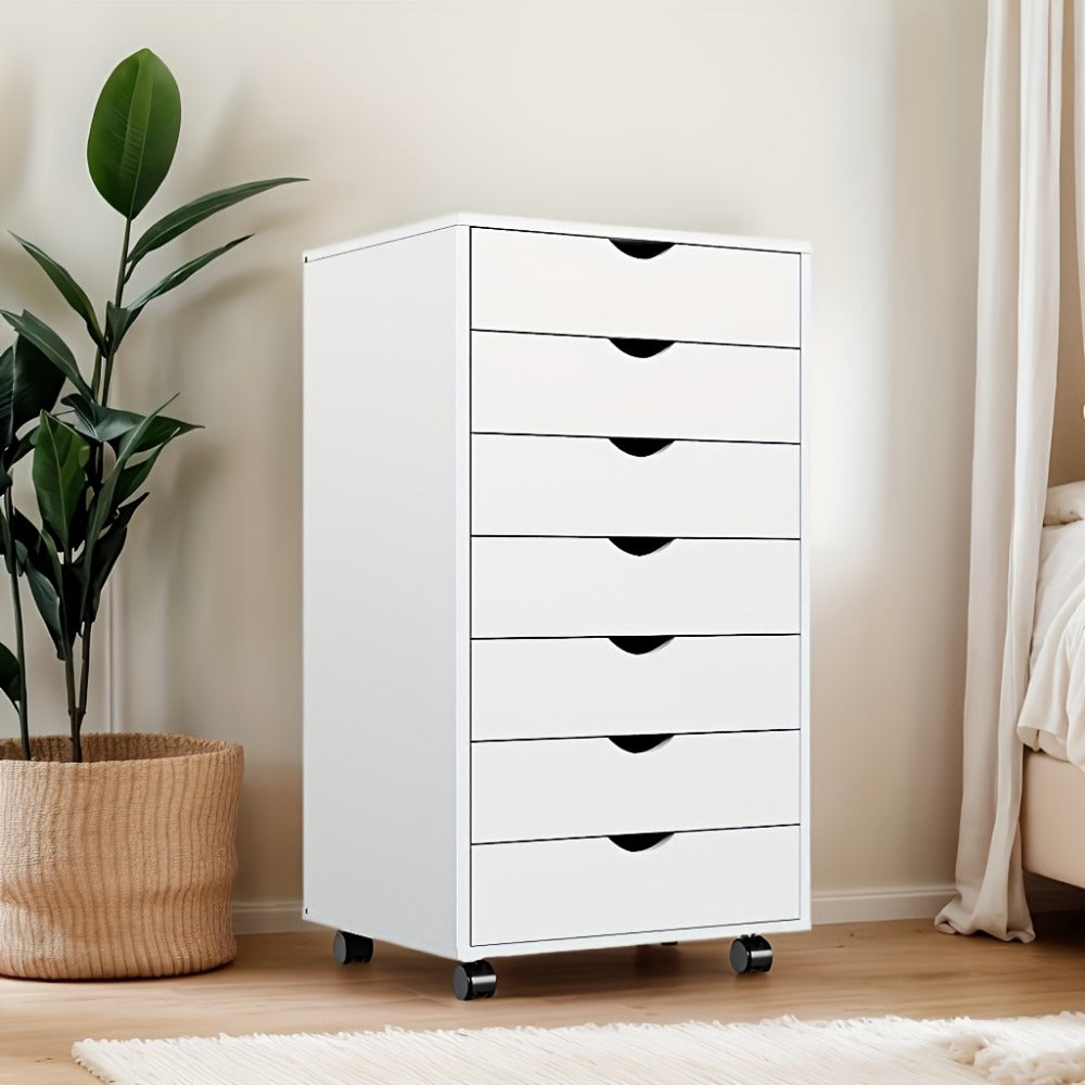 Multi-Drawer Rolling Bathroom Storage Cabinet, Freestanding Storage Cupboard detail image - detail view 3