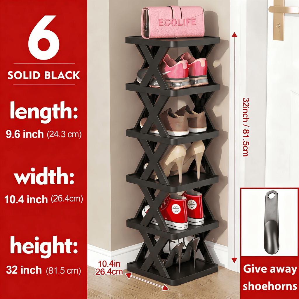 Multi-Tier Narrow Shoe Rack with Stackable Design and Tool-Free Assembly for Entryway detail image
