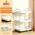 Multi-Tier Plastic Rolling Utility Cart with Carry Handle for Living Room