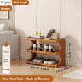 Shoe Rack Wide Bamboo Organizer with 3, 5 or 6 Layers and 19.69-31.5 Inch Heights for Entryways