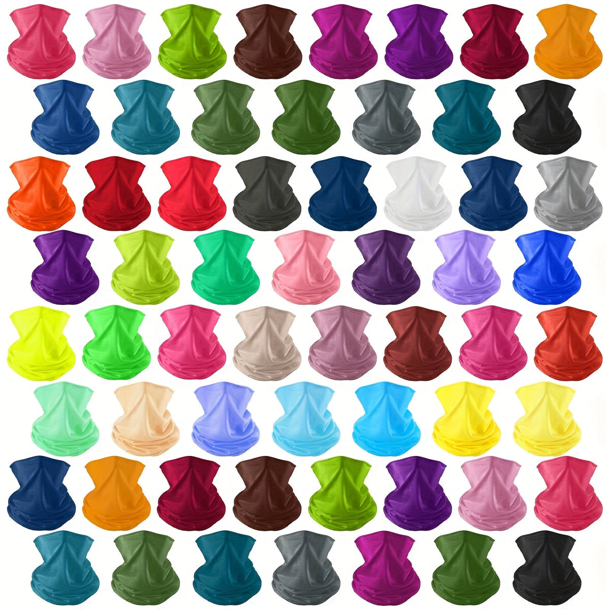 Neck Gaiter – Bulk 60 Pack Men Women Balaclava Face Mask Seamless Headwear Bandana Neck Scarf Solid Wholesale