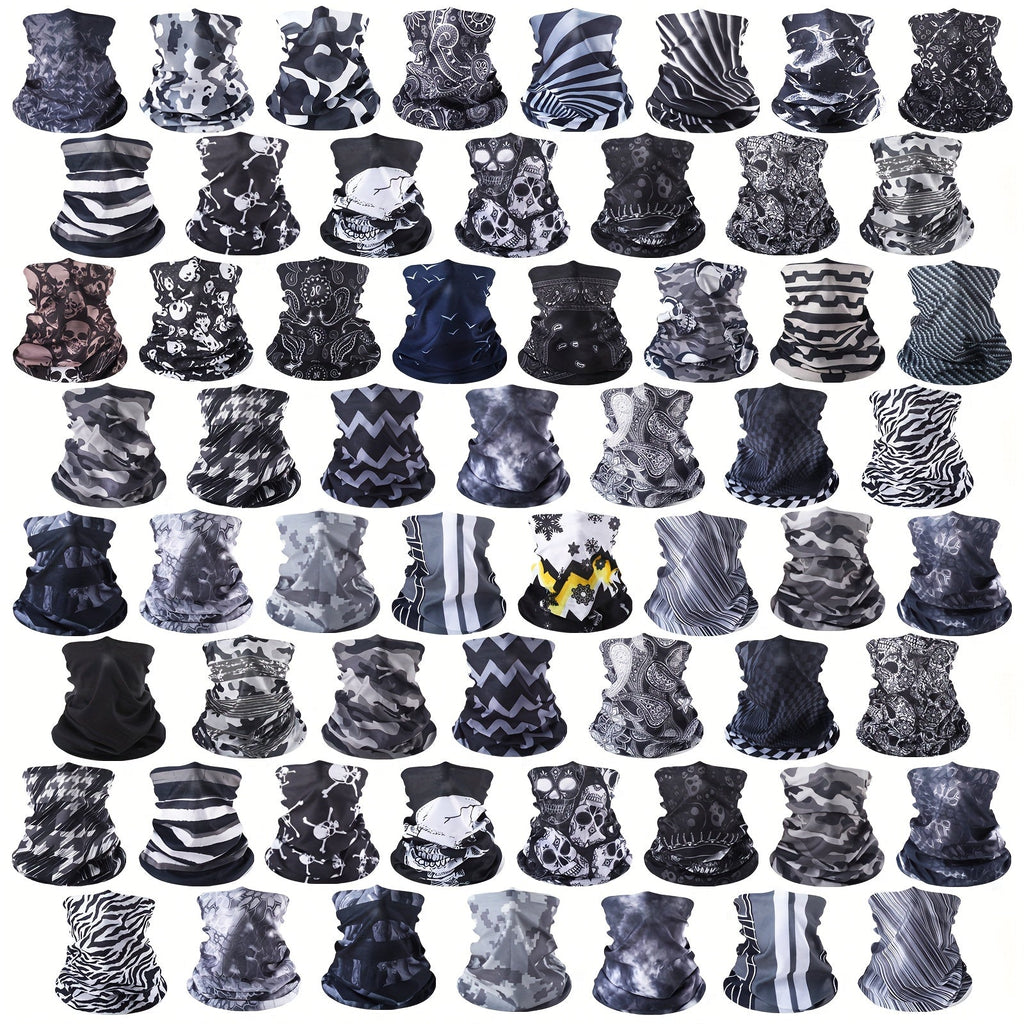 Neck Gaiters – Neck Gaiter Bulk 60 Pack for Men & Women – Seamless Balaclava Face Mask, Breathable Bandana
