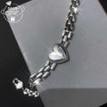 Heart Chain Jewelry in Bracelet or Necklace Styles with Silver or Gold Color Options for Couples and Friends
