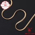 5mm Flat Lace Chain Necklace in 24K Gold-Plated 925 Sterling Silver with Four Length Options from 18 to 24 Inches