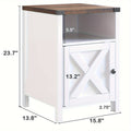 Nightstand Farmhouse Barn-Door Cabinet with Open Shelf, Three Finishes and Single or Two-Pack Choice