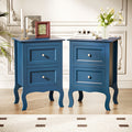 Nightstand Curved-Leg Two-Drawer Bedside Table with Five Colors and Single or Two-Piece Options