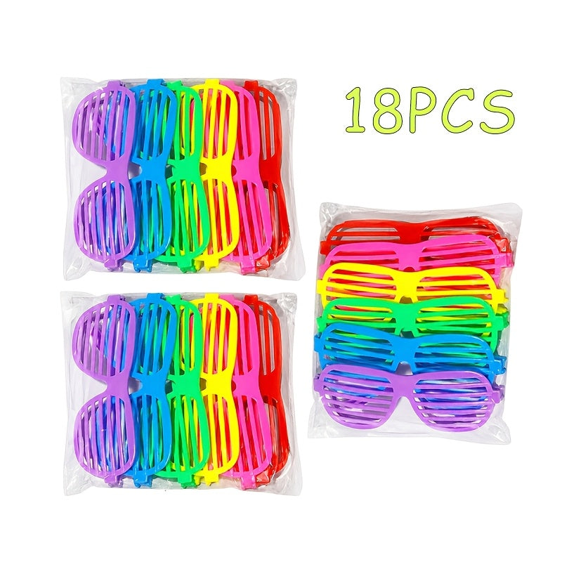 Novelty Party Eyewear – Shutter Shade Glasses Lensless Bulk Set 12 18 24 Pcs – Novelty Retro Party Eyewear