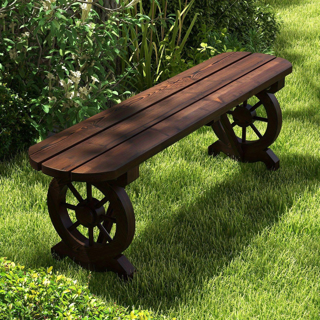 Outdoor Bench shown in the Rustic Brown option