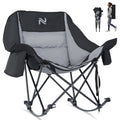 Oversized Rocking Camping Chair with 30-Inch Back, Side Bag, Cup Holder and Three Color Options