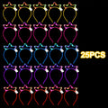Party Headbands - LED Crown Headband Bulk Pack 25 PCS, Light Up Flashing Party Crowns 3 Modes Button Switch