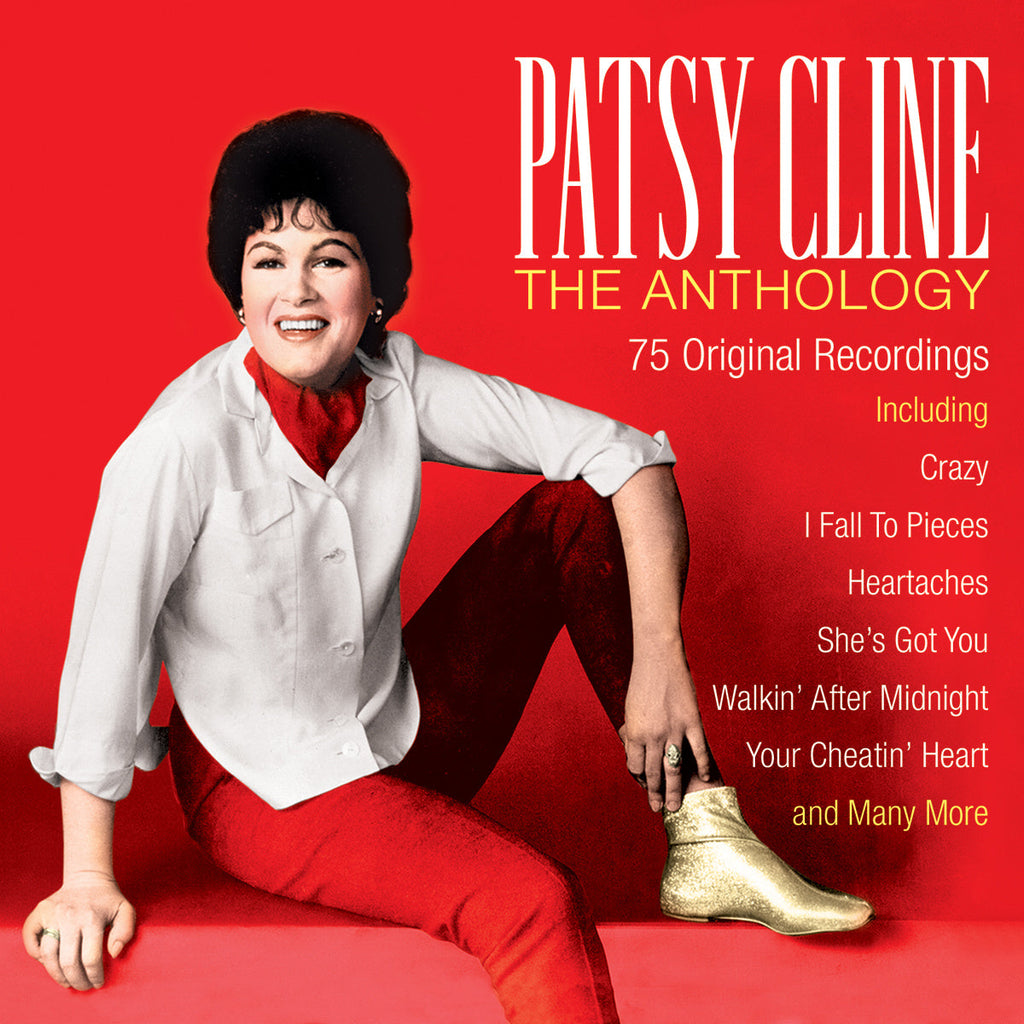 Patsy Cline The Anthology Music CD Collection, Physical Three-Disc Set with 75 Recordings and Red Portrait Cover