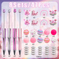 Pen Toppers – Unicorn 8 Sets – Princess Castle & Pink Fairy Wooden Decorative Pencil Toppers for Kids Office