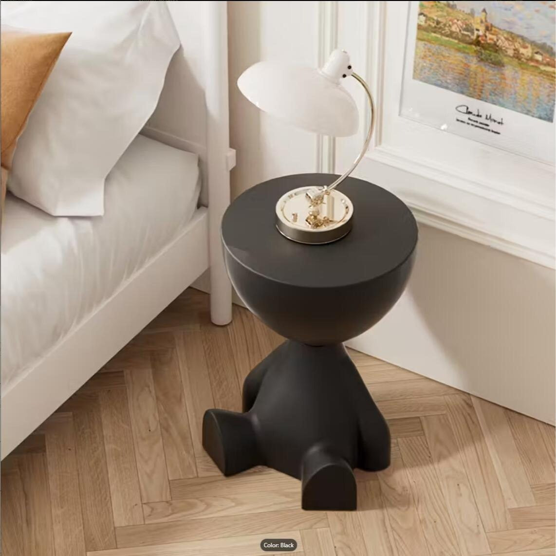 Nightstand shown in the Black option