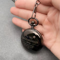 Engraved To My Groomsman Quartz Pocket Watch with 4.5 cm Dial, Chain and Black or Copper Finish