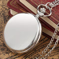 Plain-Cover Quartz Pocket Watch with Openable Round Case, 80 cm Chain and Three Finish Options