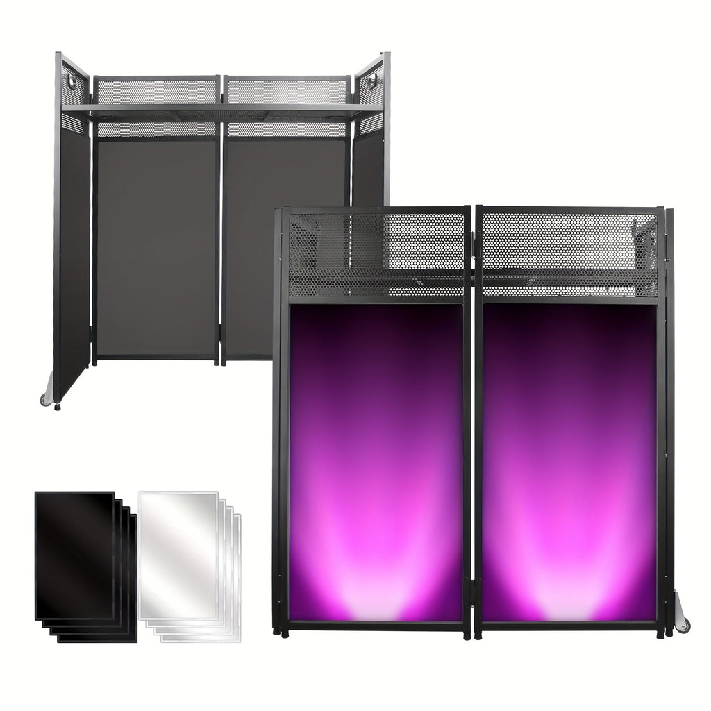 Portable DJ Booth, Portable, 5 inch, Facade for Supporting And Screening Dj Controllers