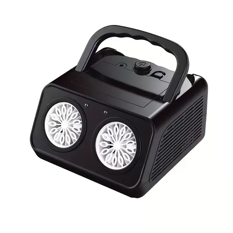 Portable Dual-Fan Bubble Machine with LED Lights and Carry Handle