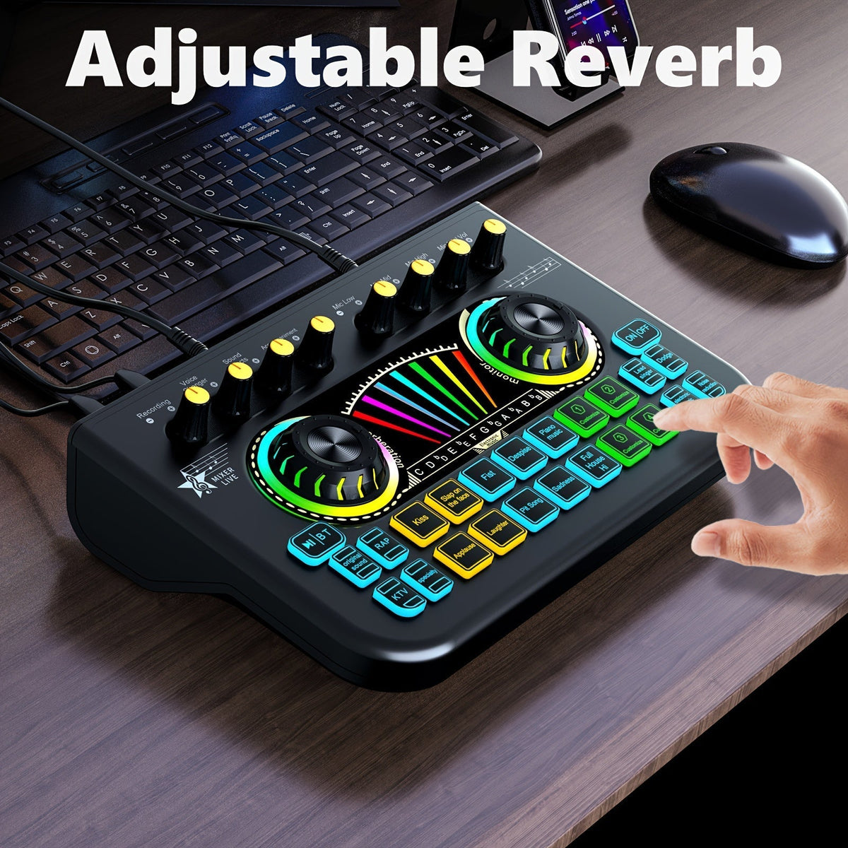 Portable Karaoke System, Condenser, Wireless, USB, Sound, Card, Professional for Parties