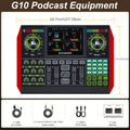 G10 Desktop Karaoke Audio Mixer with Foldable Color Screen, USB-C OTG and 3.5mm Audio Cables