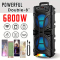 Portable PA Speaker Dual 8-Inch RGB Rolling System with TWS, USB, Microphone Input and Carry Handle