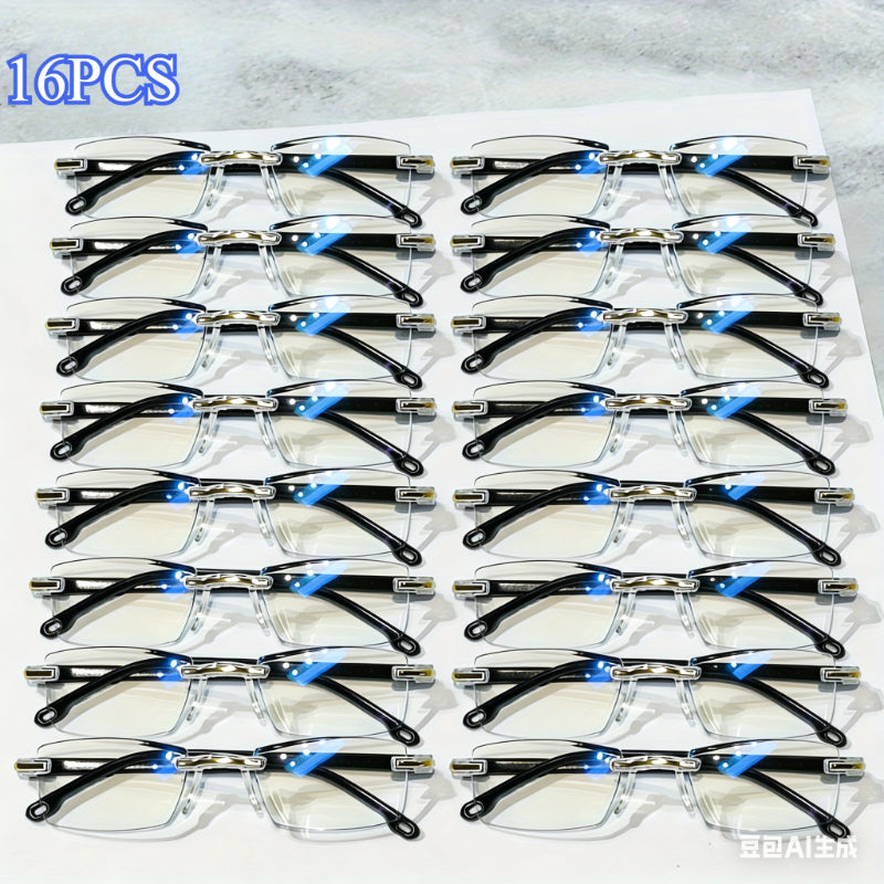 Reading Glasses 16-Pack Classic Half-Rim Frames with Lens Design and +1.00 to +4.00 Options