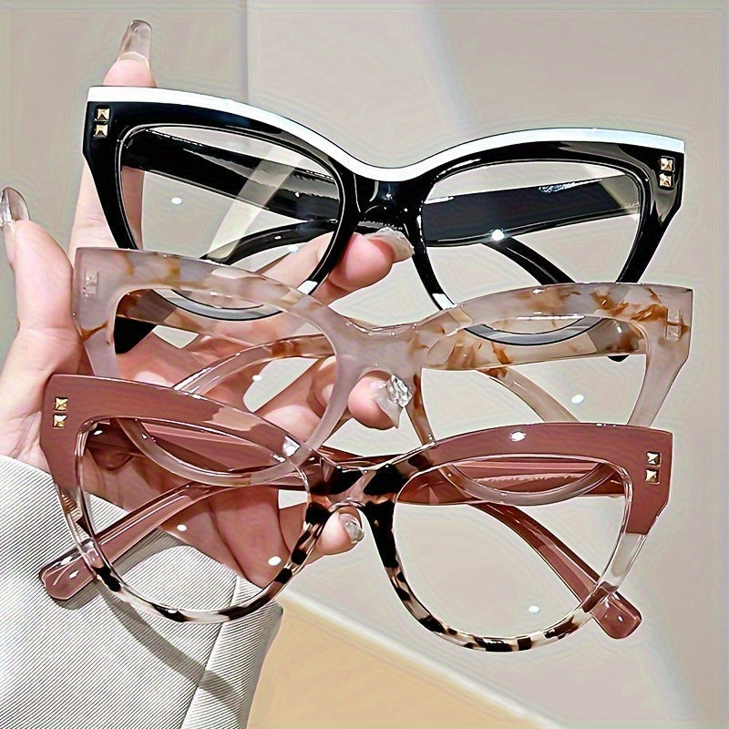 Reading Glasses 3-Pack Color-Block Frames with Metal Hinges, Lightweight Design and +1.00 to +4.00 Options