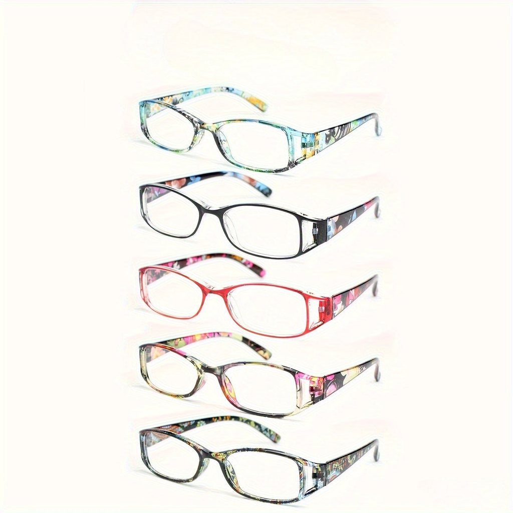 Reading Glasses - Women 5 Pack Fashion Hollow Graffiti Print Small Frame Readers +1.00 to - product detail view 9