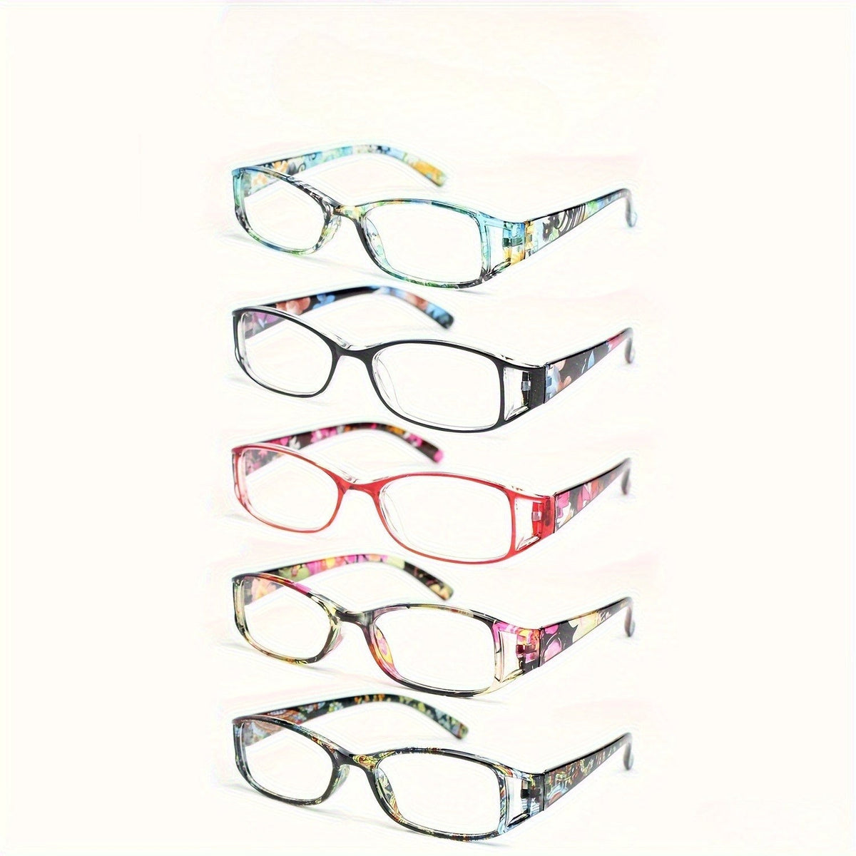 Reading Glasses - Women 5 Pack Fashion Hollow Graffiti Print Small Frame Readers +1.00 to - product detail view 9