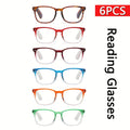 Reading Glasses – Six-Pair Oval Full-Frame Reader Set with Polycarbonate Lenses with Multiple Strength and Color Options
