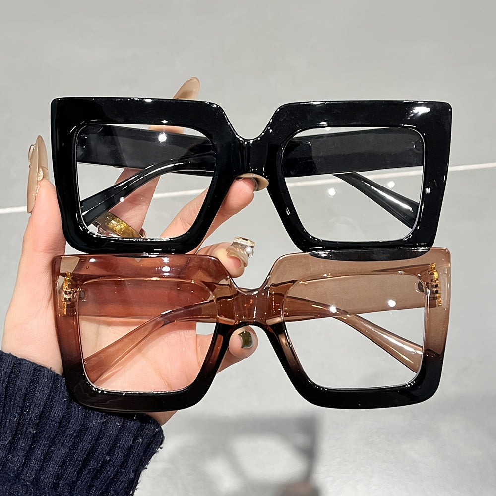 Reading Glasses – Two-Pair Large Rectangular Readers with Lens Design in Four Color Sets with Multiple Strength and Color Options