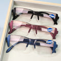 Reading Glasses 3-Pack Colored Semi-Rimless Frames with Lightweight Design and +1.00 to +4.00 Options