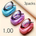 Reading Glasses – Three-Pair Folding Compact Reader Set in Mixed Colors and Business Style