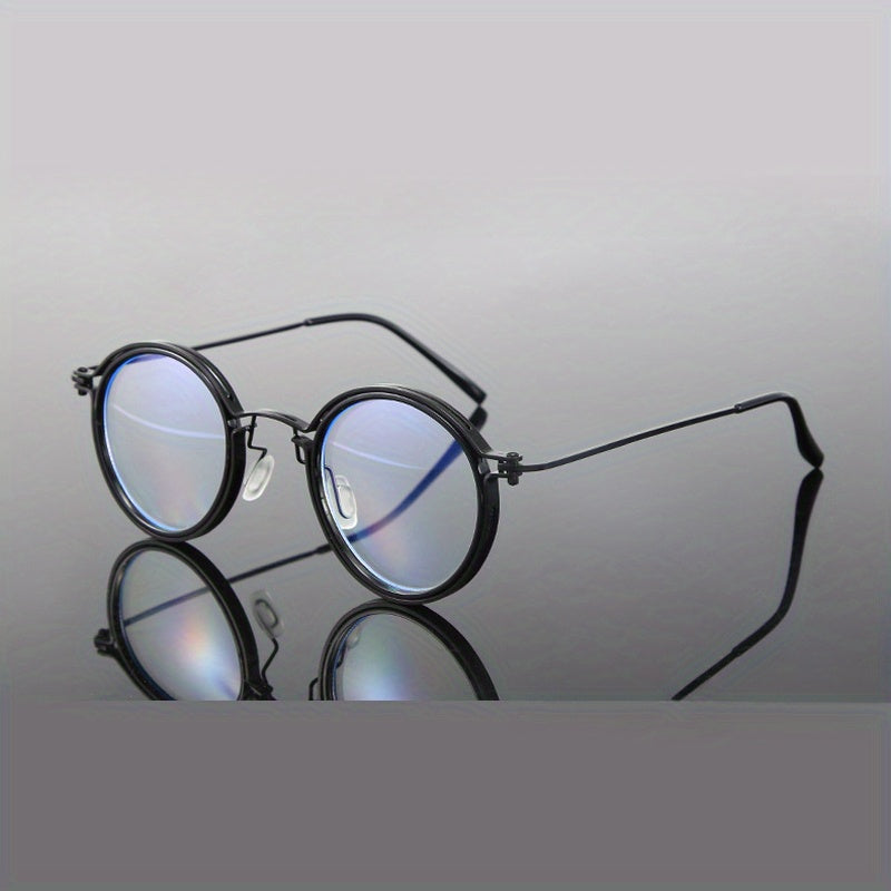 Reading Glasses – Retro Round Metal Readers with Lenses and Storage Case for Daily Reading