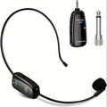 Recording Microphone UHF Wireless Headset System with 6.35mm Receiver, 50m Range and USB Charging
