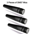 Recording Microphone Heikuding SM57 Three-Piece Dynamic Cardioid XLR Handheld Mic Set in Black