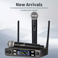 Recording Microphone Dual-Channel Wireless System with 6.35mm Output and Three Mic Configurations